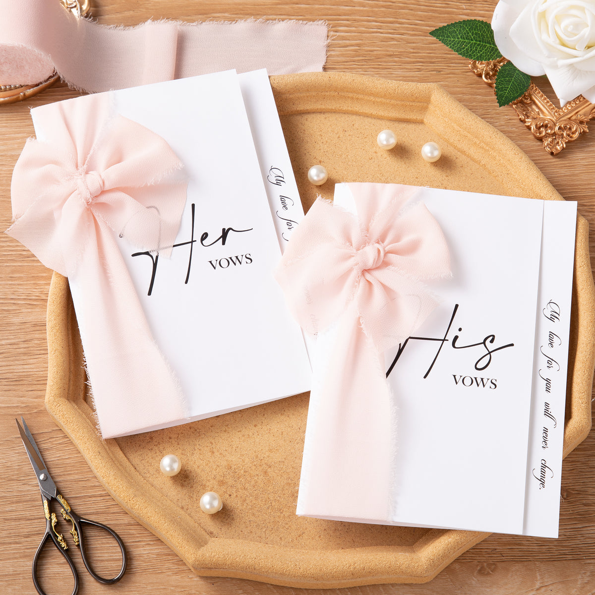 Handmade Fringe Chiffon Silk-Like Ribbon 2" x 7Yd Set of 3 Rolls Ribbons for Wedding Invitations, Bouquets, Gift Wrapping (3 Rolls Pink)
