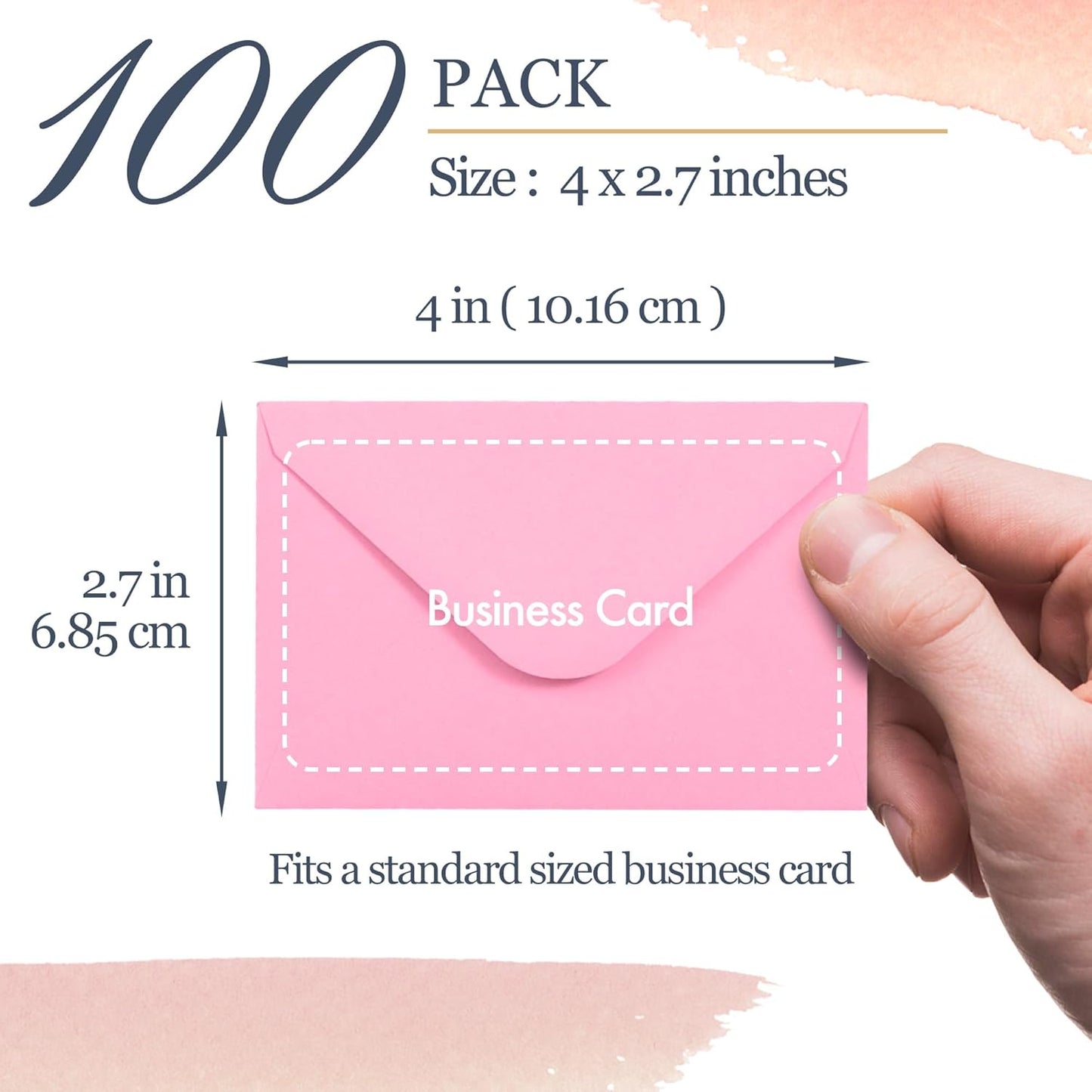 DreamBuilt Gift Card Envelopes, Mini Envelopes, Paper Business Card Envelopes, Bulk Tiny Envelope Pockets for Small Note Cards, 10 Colors, 4 x 2.7 Inches