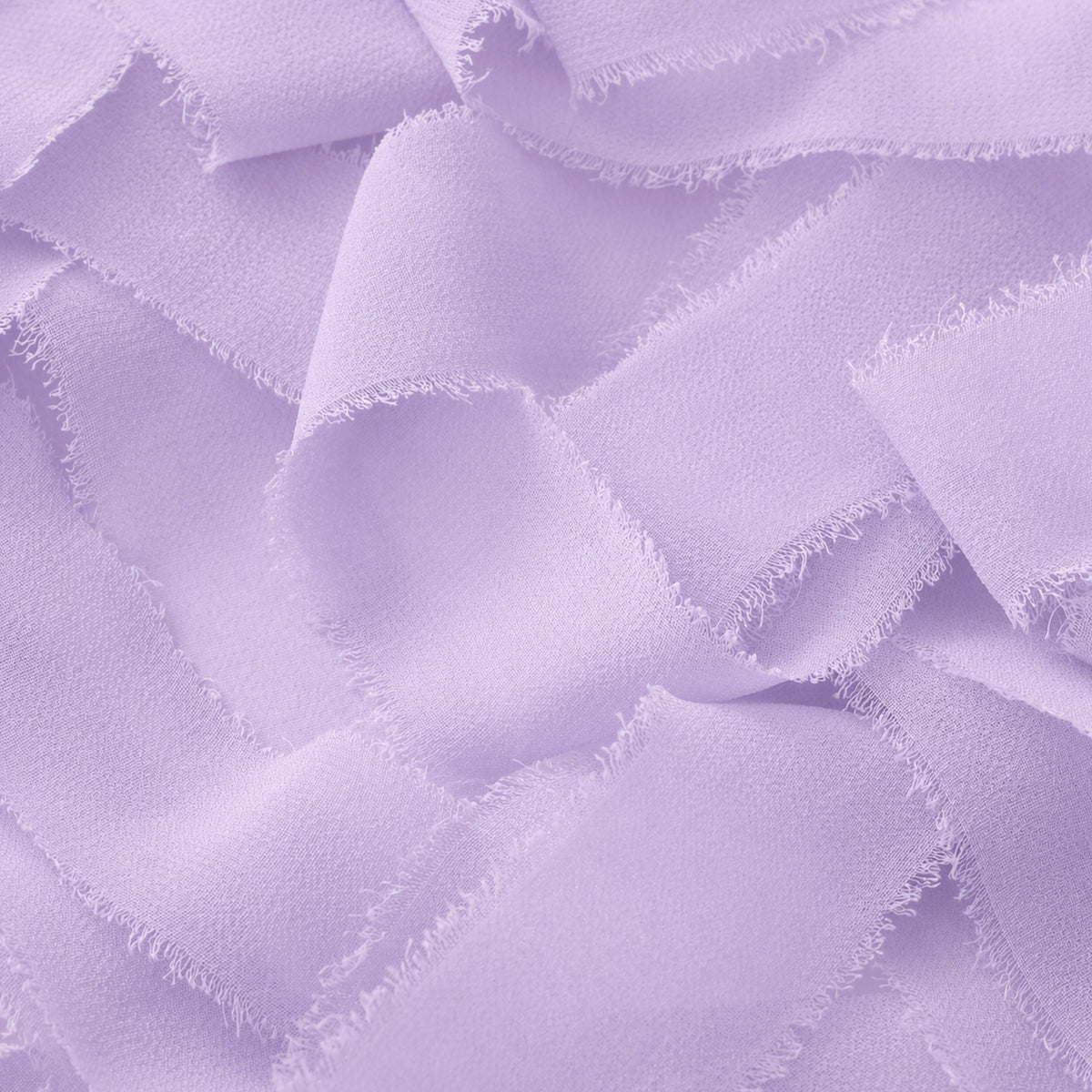 Handmade Fringe Chiffon Silk-Like Ribbon 2" x 7Yd Set of 3 Rolls Ribbons for Wedding Invitations, Bouquets, Gift Wrapping (3 Rolls Light Purple)