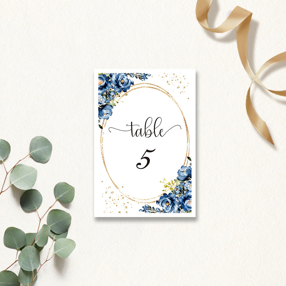 Blue rose Table Cards - DorisHome