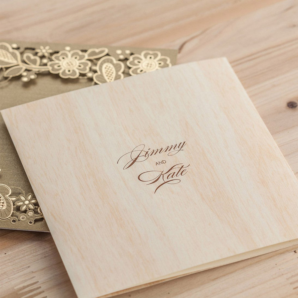 Gold Laser Cut Wedding Invitation Cards  ,Invitations - DorisHome