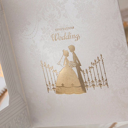 Gold Vintage Laser cut Wedding Invitation,Invitations - DorisHome
