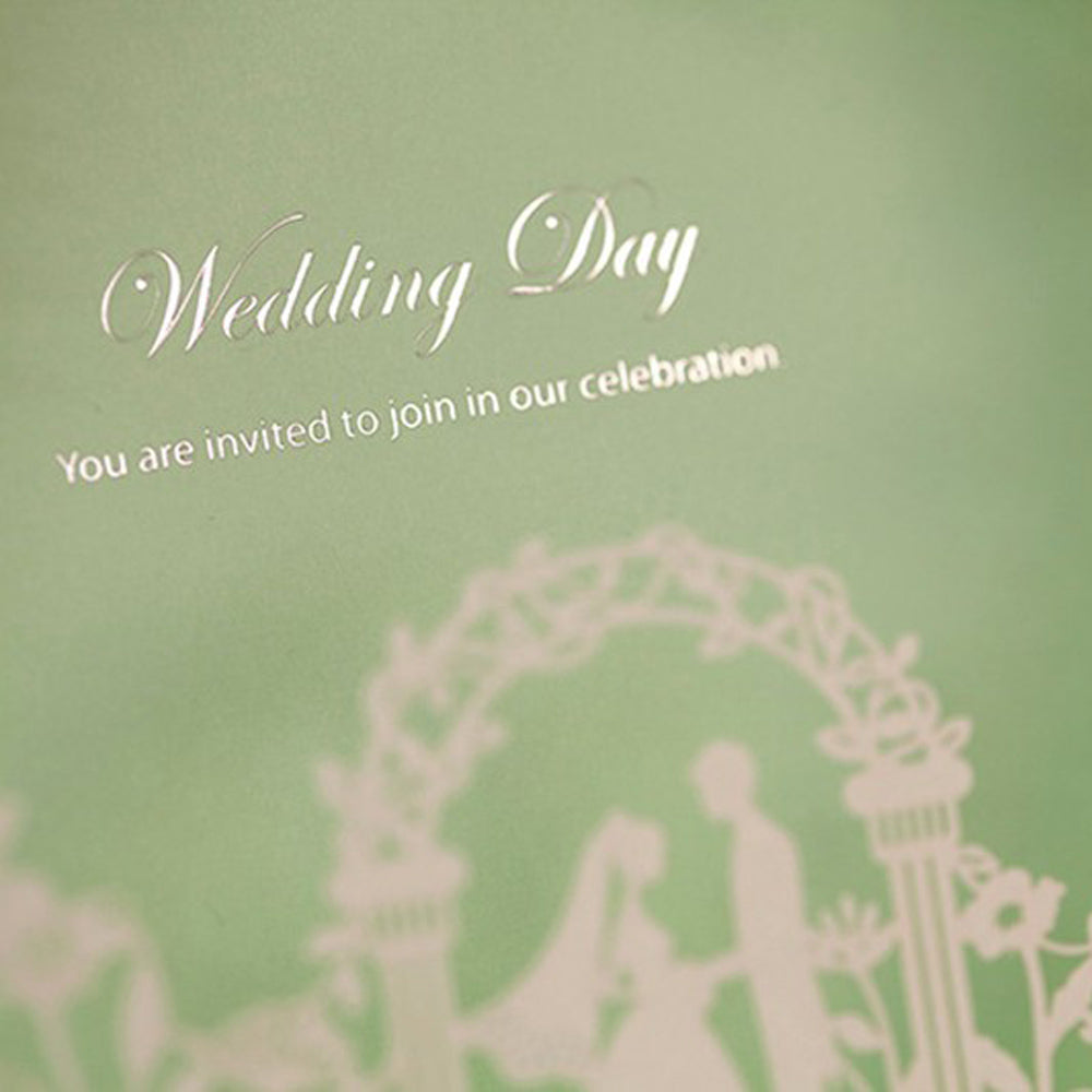 Light Green Spring Laser Cut Wedding invitation Cards - DorisHome