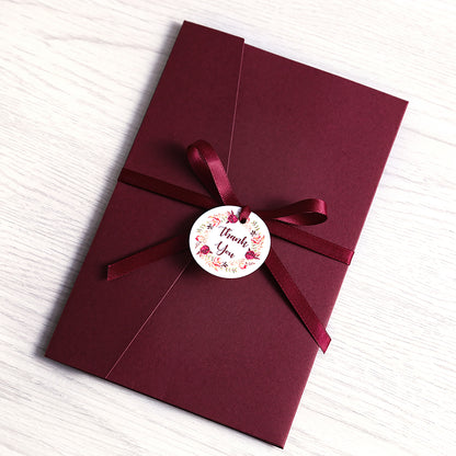 Pocket Burgundy Wedding Invitations Greeting Cards - DorisHome