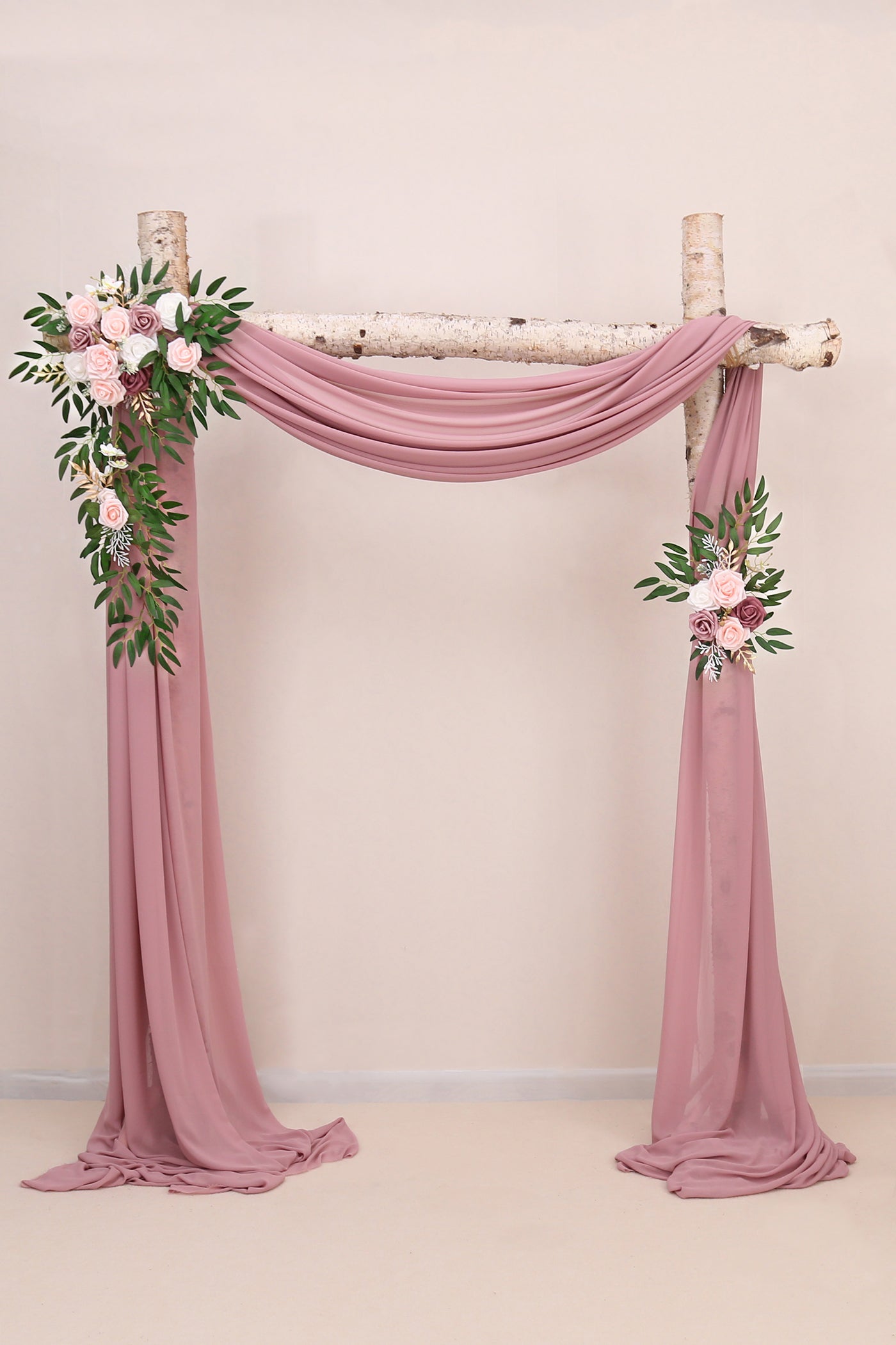 DORIS HOME Artificial Flower Swag Pink and Mauve for Wedding Ceremony Sign Floral Decoration - Pack of 2