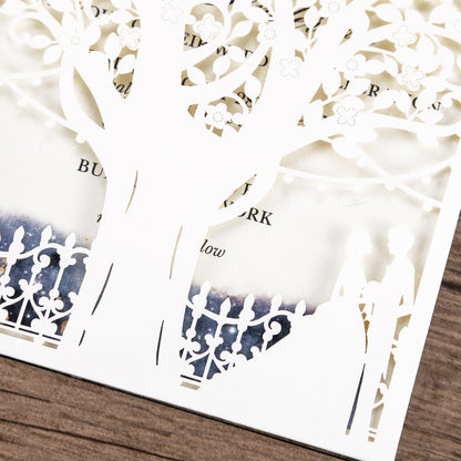 Laser Cut Wedding Invitations with Envelopes White, Personalized Pearlized inserts Invitation Cards for Wedding, Invitations with Envelopes