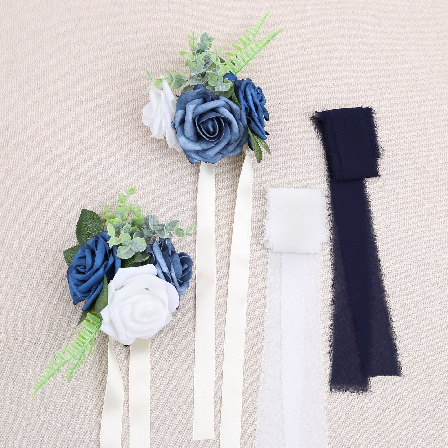 Faneya 12pcs Blue White Floral Wedding Flower Artificial Flowers