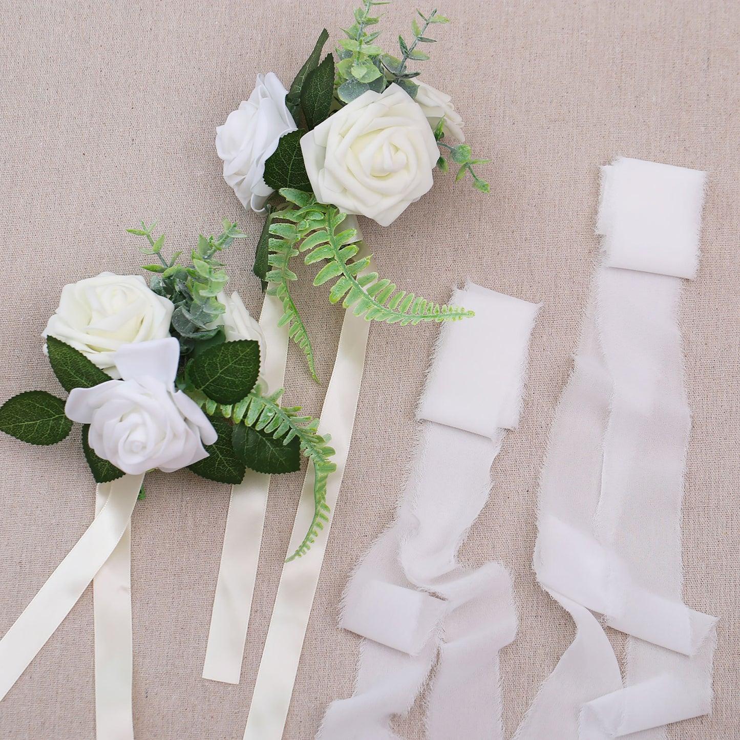Faneya 12pcs Ivory White Floral Wedding Flower Artificial Flowers