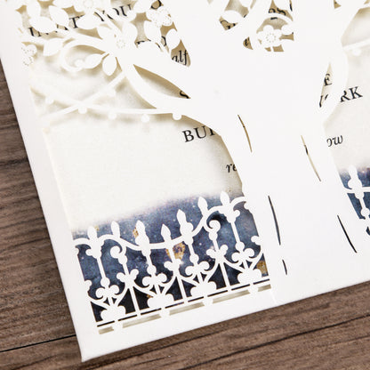 Laser Cut Wedding Invitations with Envelopes White, Personalized Pearlized inserts Invitation Cards for Wedding, Invitations with Envelopes