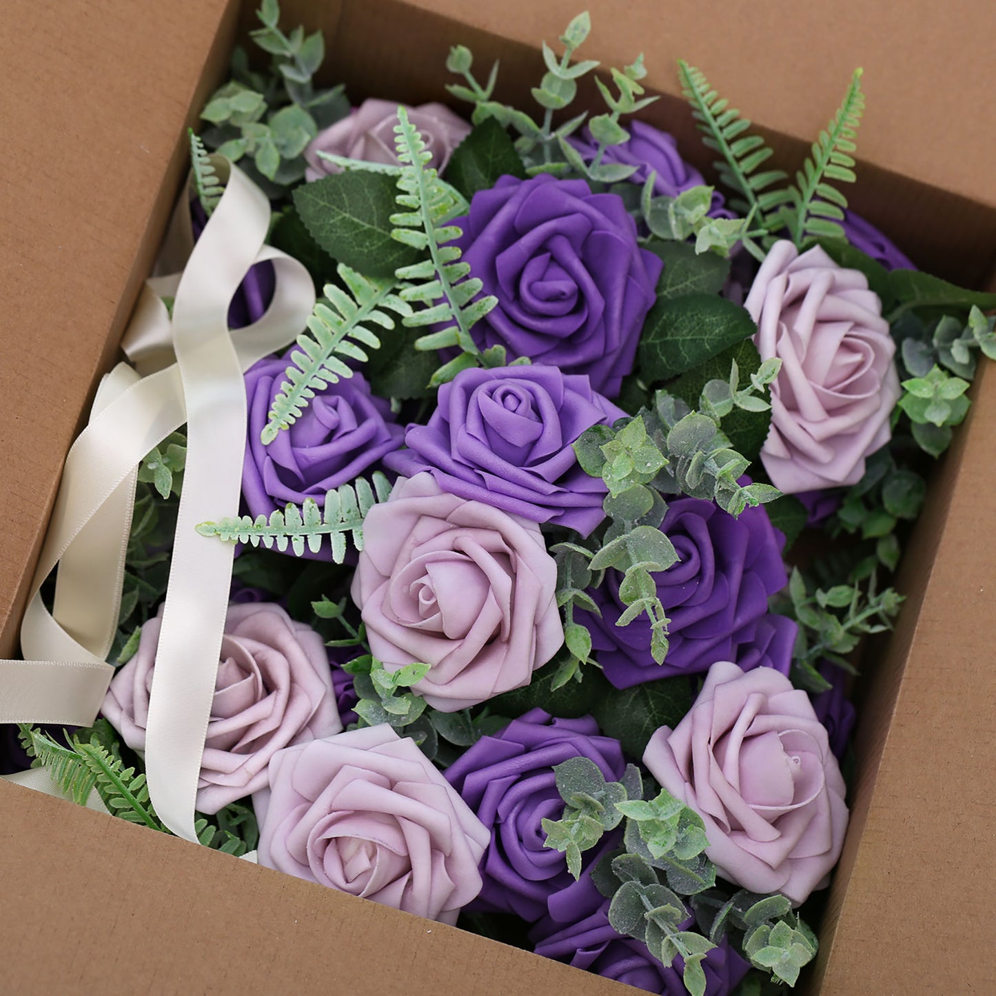 Faneya 12pcs Purple Floral Floral Wedding Flower Artificial Flowers