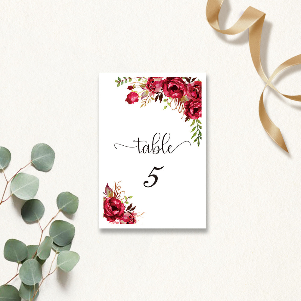 Red rose Table Cards - DorisHome