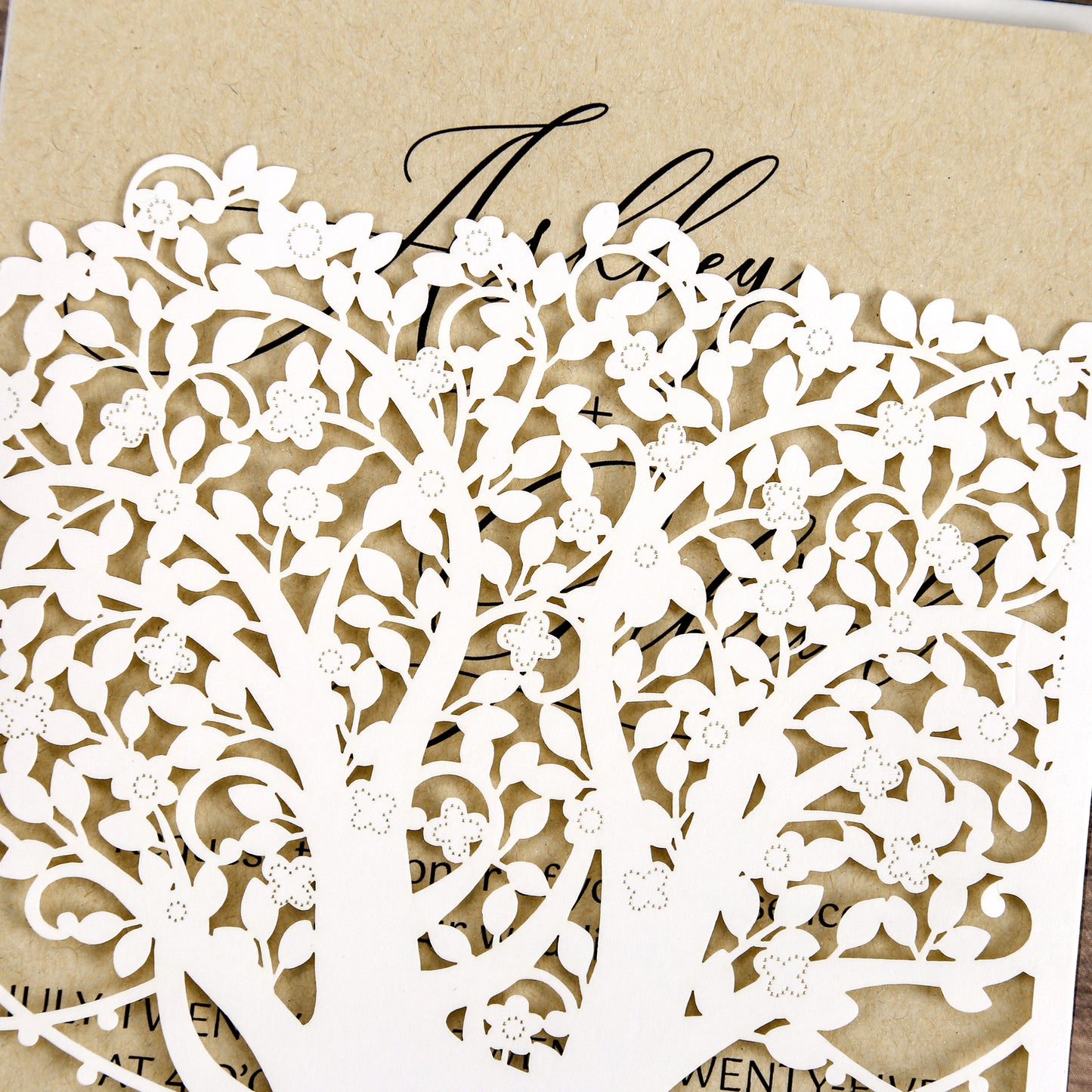 Laser Cut Wedding Invitations with Envelopes White, Kraft Paper Invitation Cards for Wedding, Invitations with Envelopes