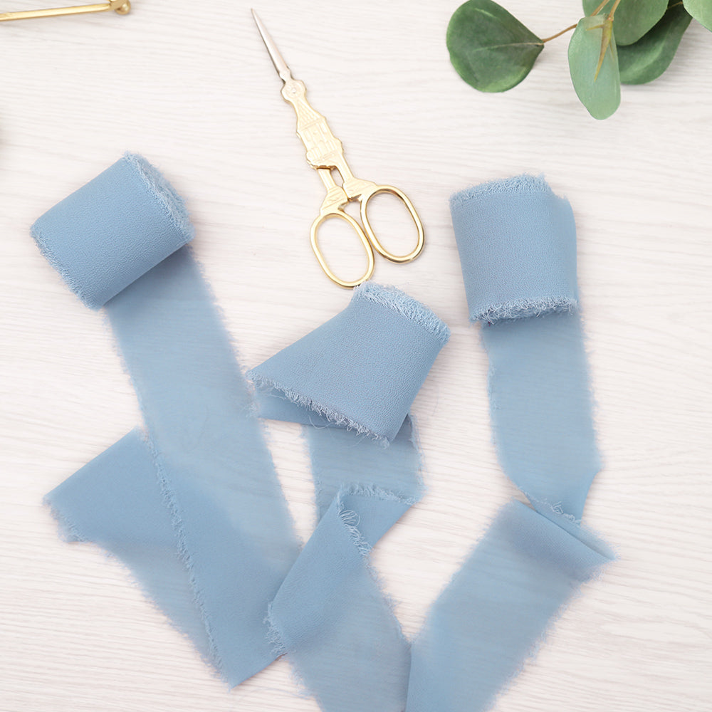  Dusty Blue Chiffon Ribbon 3 Rolls 1.8'' X 10 Yd, 30 Yd Chiffon  Silk Ribbon for Wedding Invitations, Bridal Bouquets, Gifts Wrapping, DIY  Crafts, Backdrop Decorations