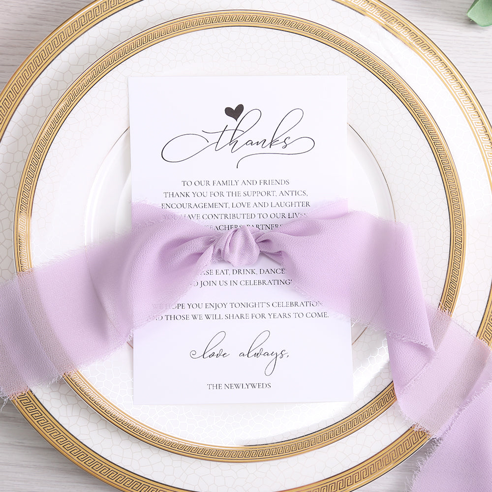 Handmade Fringe Chiffon Silk-Like Ribbon 2" x 7Yd Set of 3 Rolls Ribbons for Wedding Invitations, Bouquets, Gift Wrapping (3 Rolls Light Purple) - DorisHome