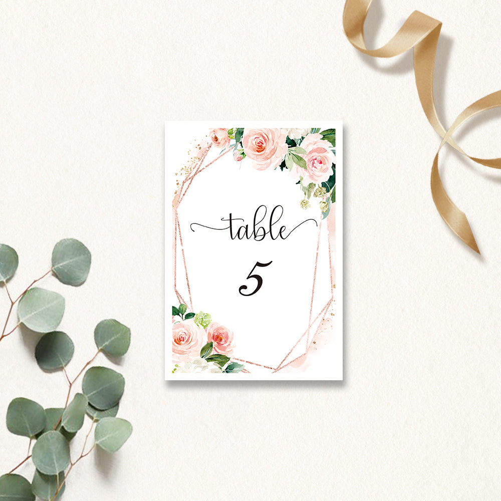 Pink Burgundy rose Table Cards - DorisHome