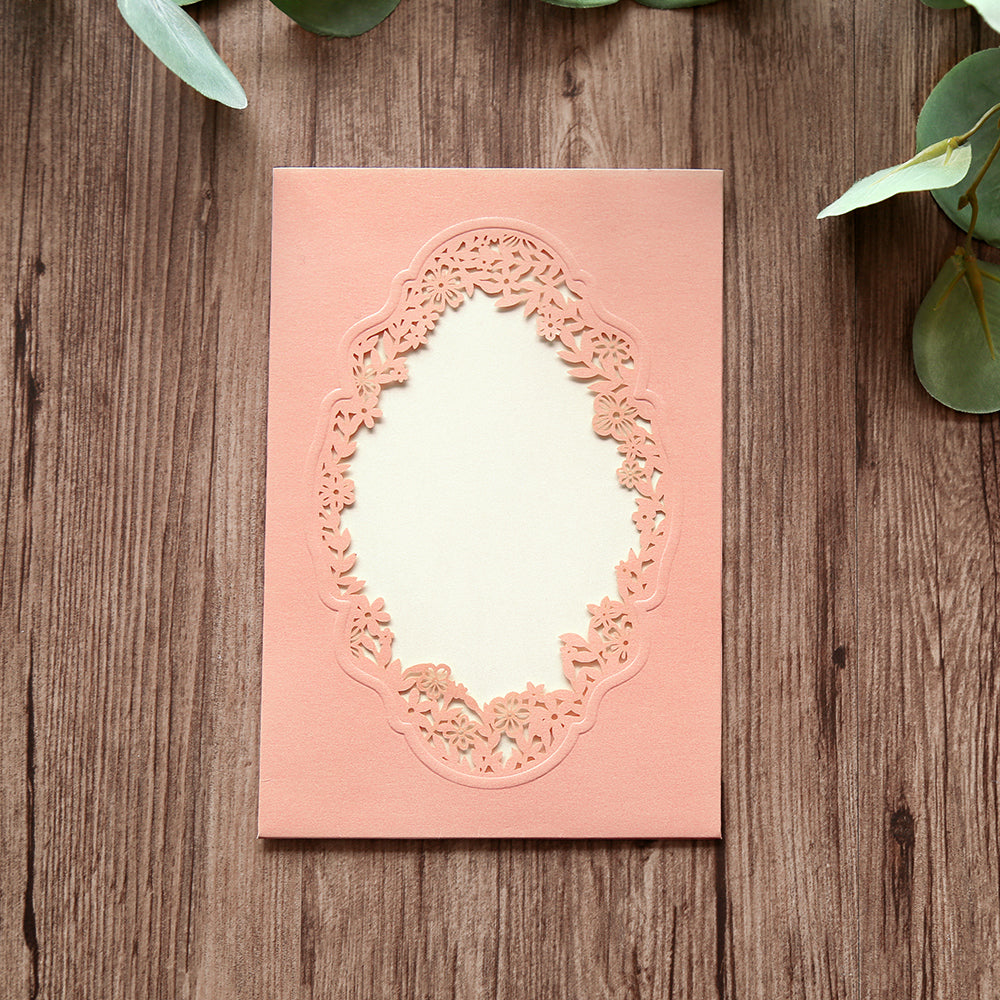 Pocket Pink Wedding Invitations Greeting Cards For Wedding - DorisHome