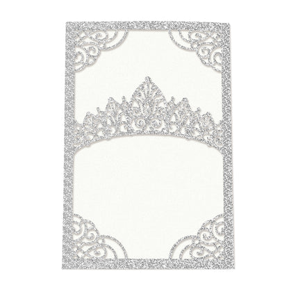 DreamBuilt Silver Glitter Invitations Purple Greeting Cards For Quinceanera - DorisHome