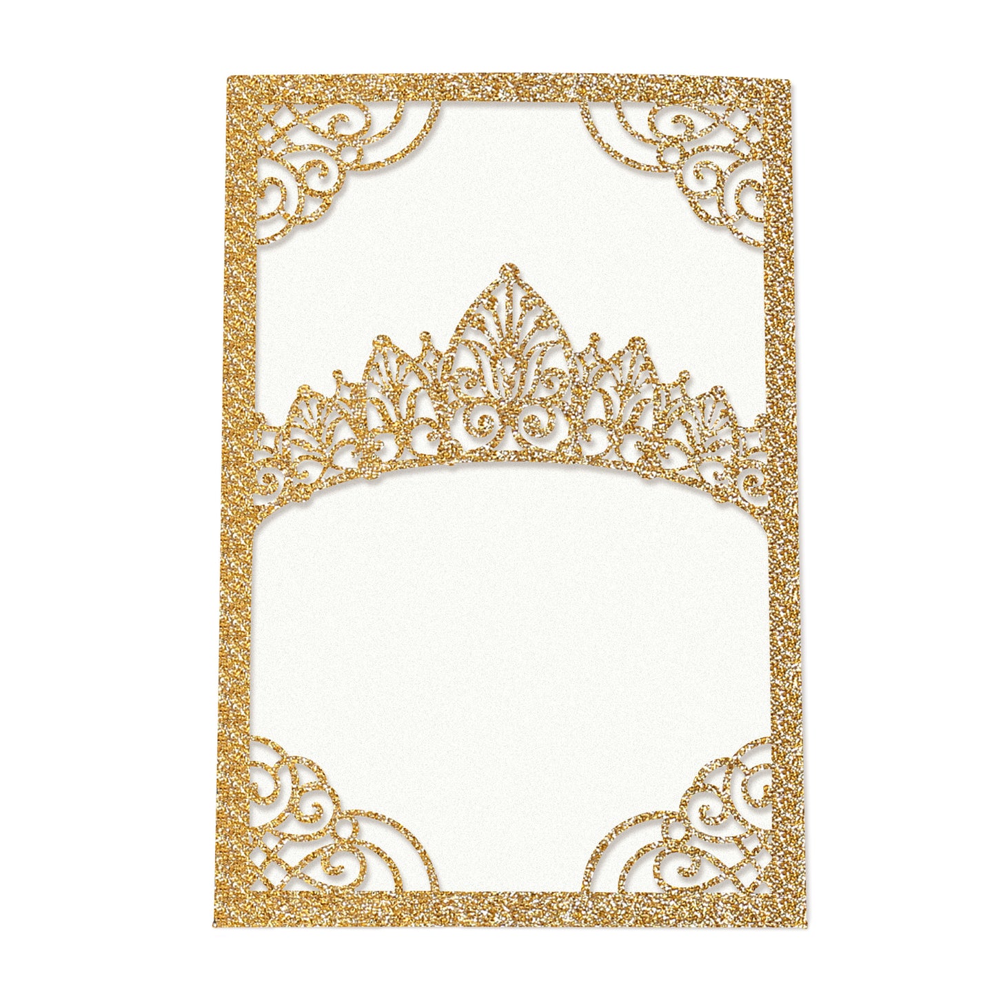Gold Glitter Invitations Greeting Cards For Quinceanera