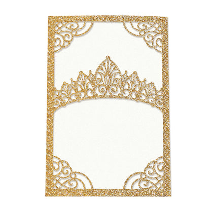 Gold Glitter Invitations Greeting Cards For Quinceanera - DorisHome