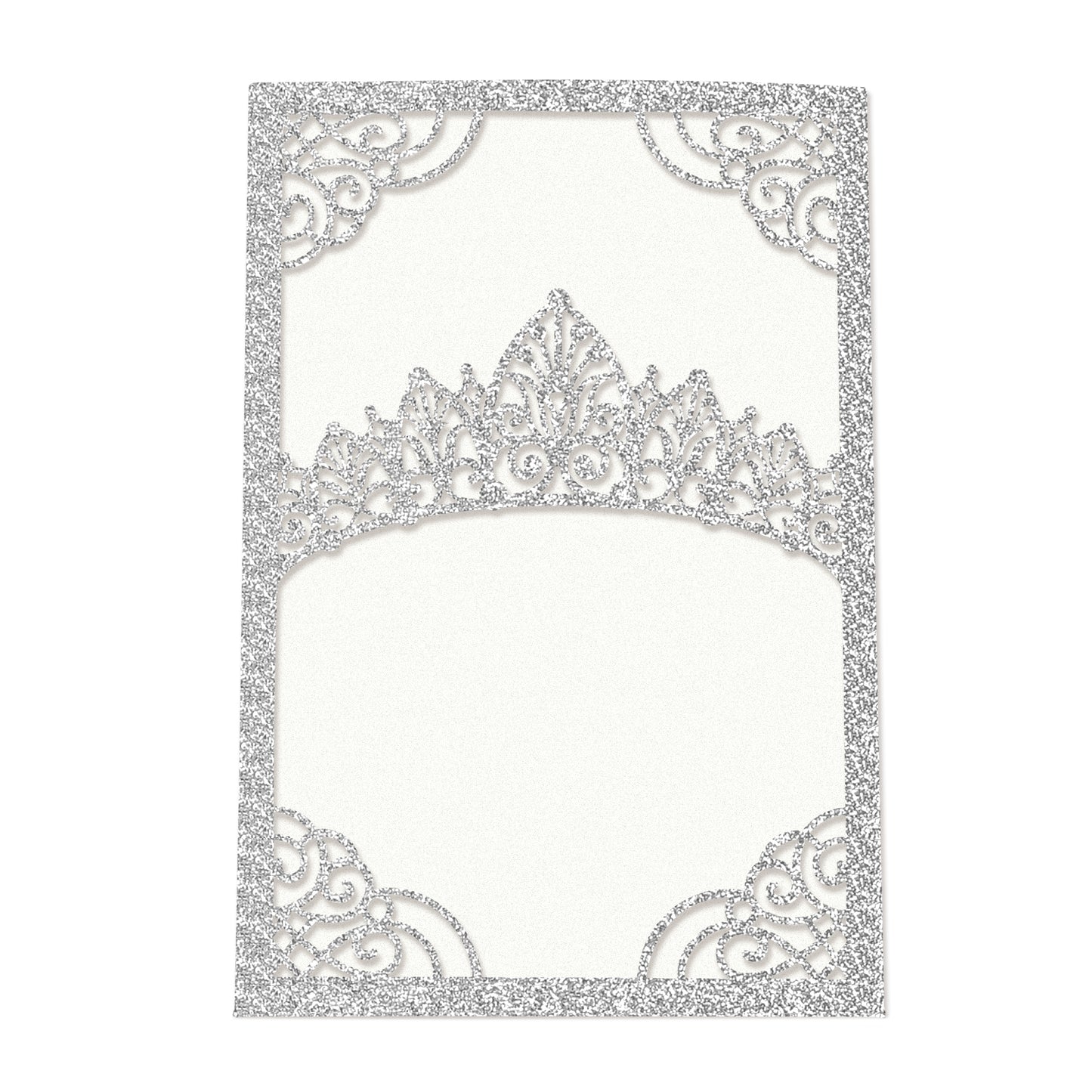 Silver Glitter Invitations Greeting Cards For Quinceanera