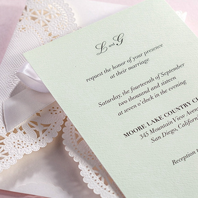 Ivory White Hollow Flora Laser Cut Invitation,Invitations - DorisHome