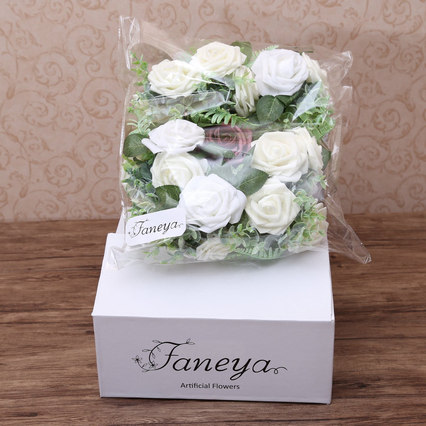 Faneya 12pcs Ivory White Floral Wedding Flower Artificial Flowers